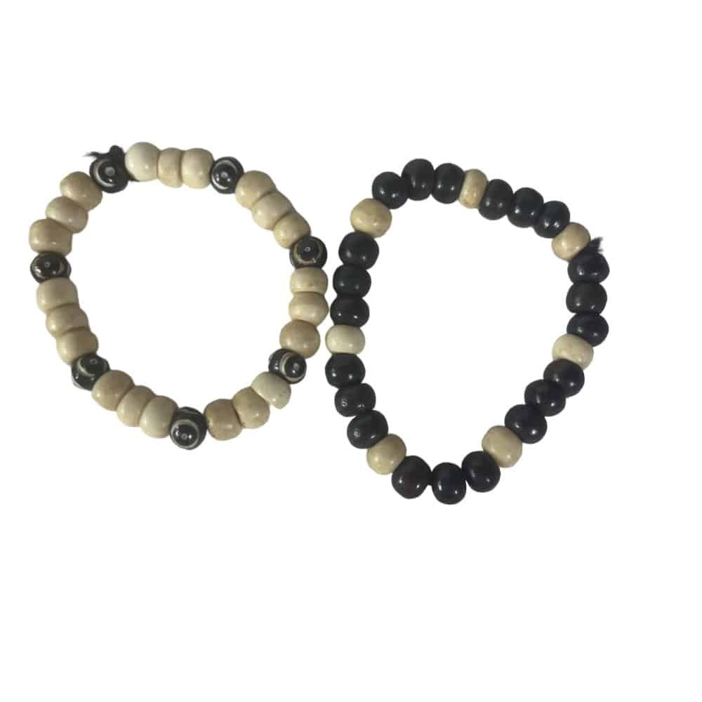 B4082 Black Cat Bone Bracelet